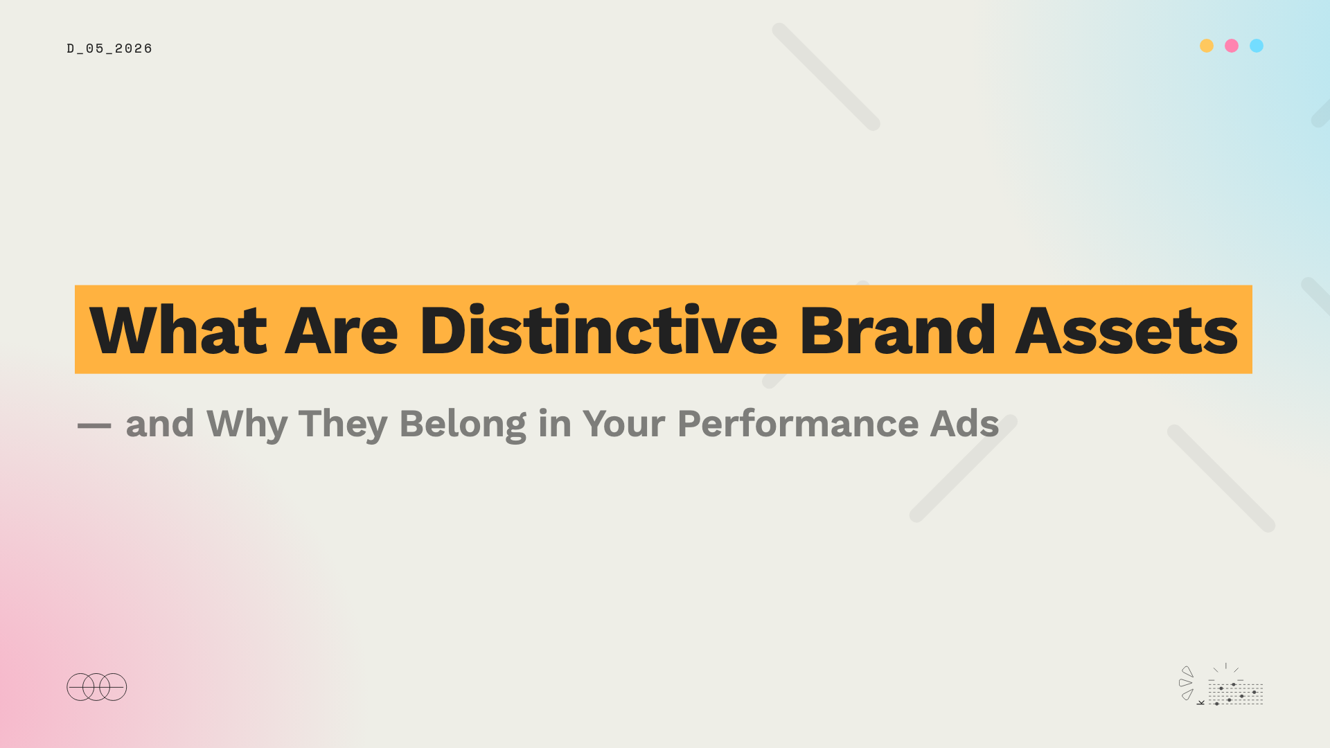 Cover illustration for an article on Distinctive Brand Assets and their role inside performance advertising